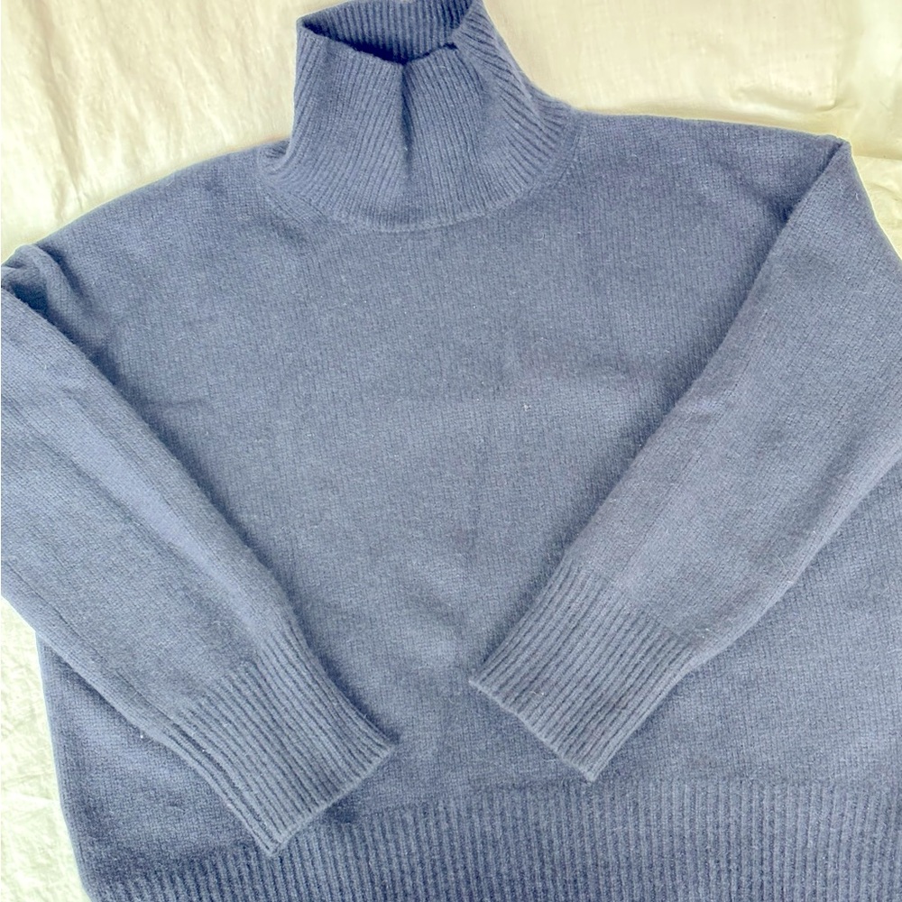 Cozy Cashmere Navy Turtleneck Sweater